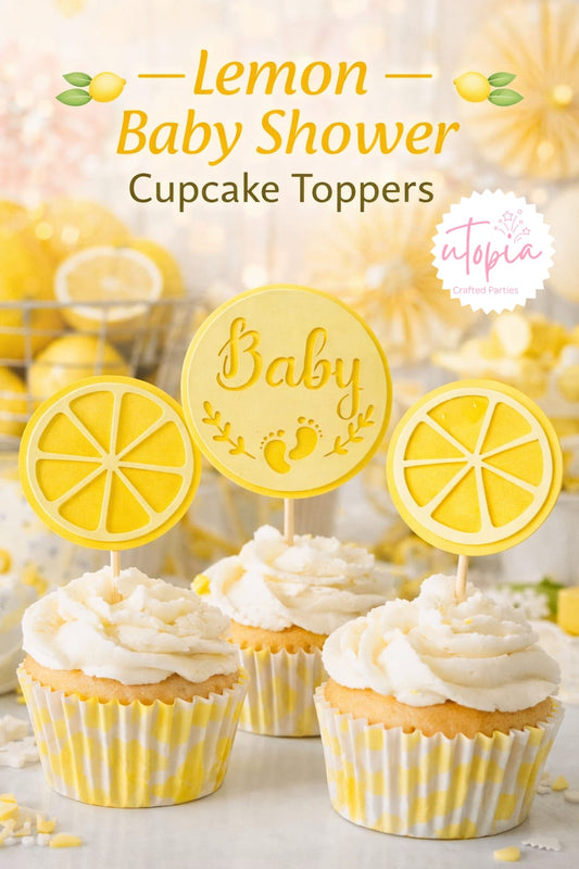 Baby Shower Cupcake Toppers - Lemon