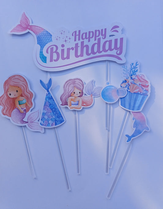 MERMAID CAKE TOPPER SET
