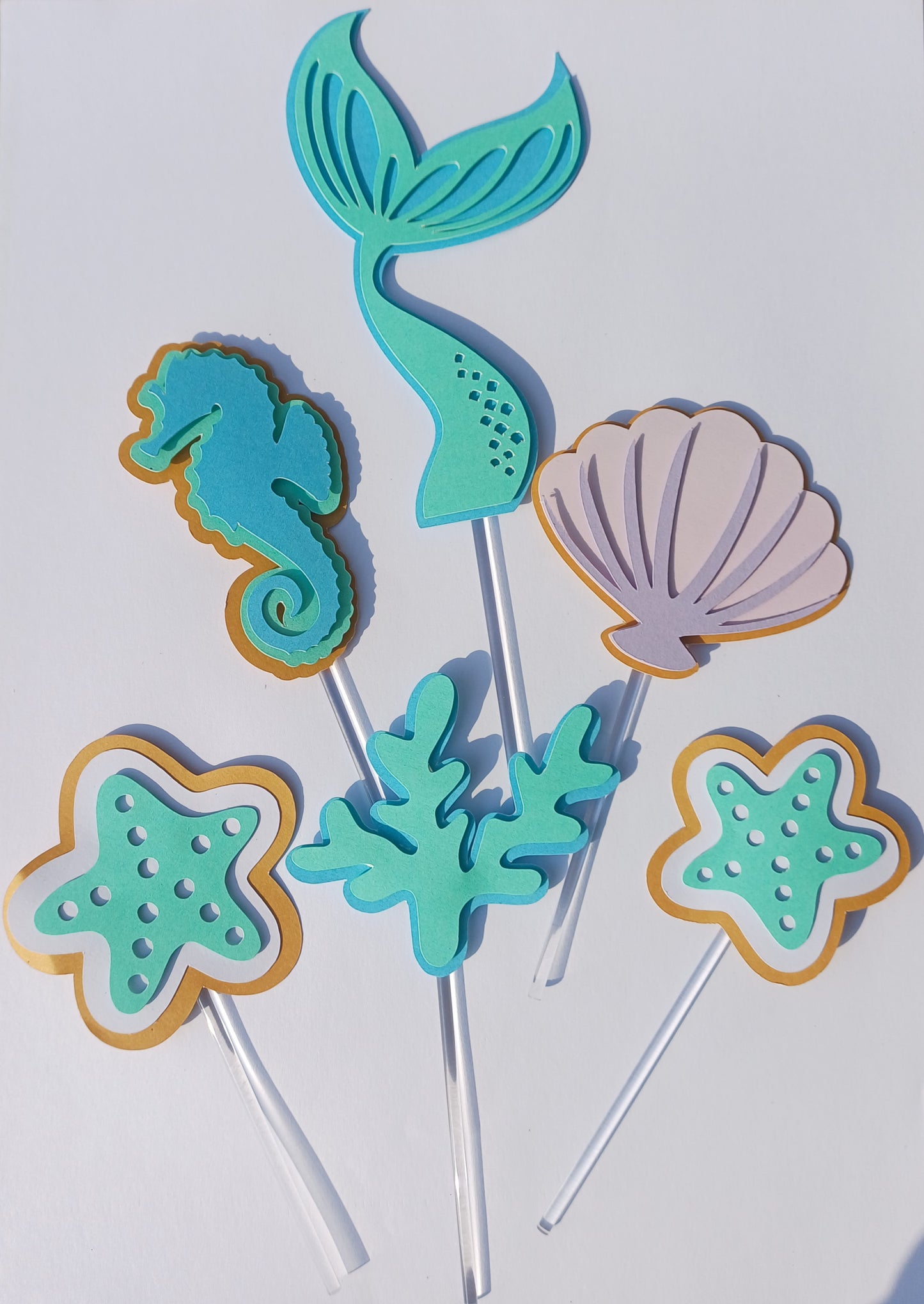 DELUXE MERMAID CAKE/ CUPCAKE TOPPER SET 🧜‍♀️