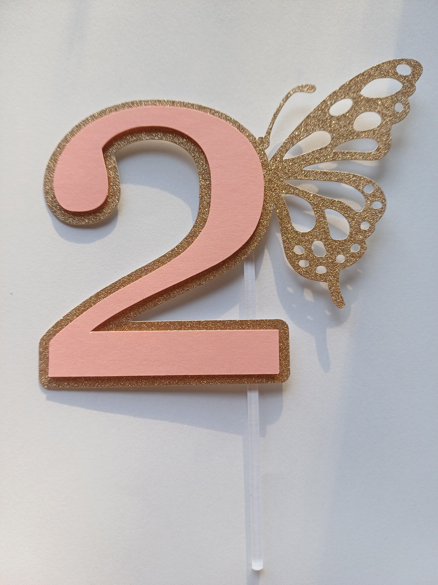 Butterfly Number 2 Cake / Cupcake Topper Set