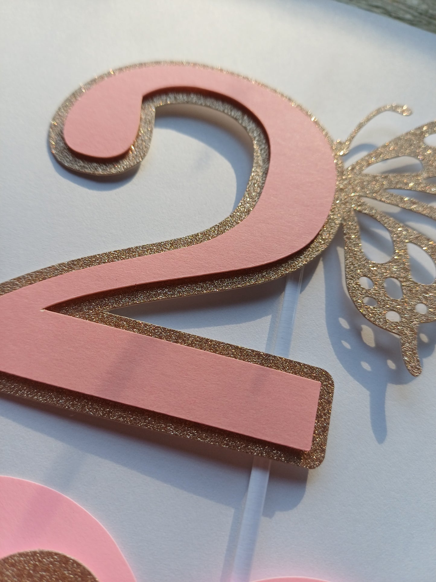Butterfly Number 2 Cake / Cupcake Topper Set